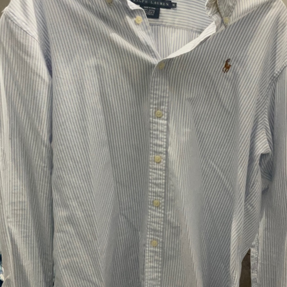 Polo Ralph Lauren Men’s Classic-Fit Stripe Sport Shirt Blue White Size 16 Cotton